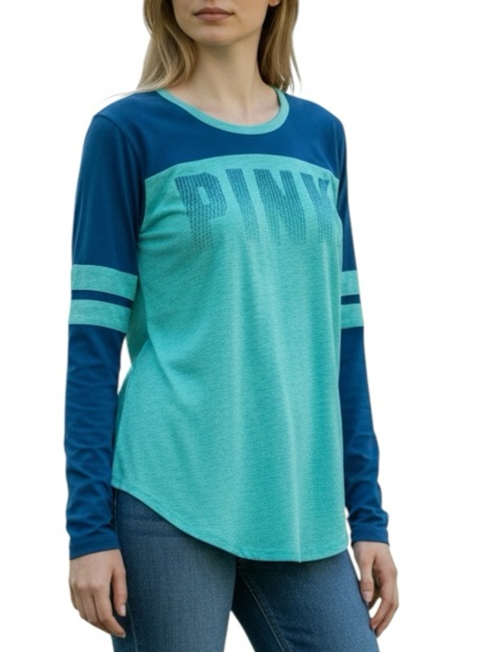 VICTORIA’S SECRET PINK: Women’s Baseball Raglan Long Sleeve Shirt -Size XS